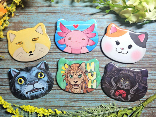 Fourteen Fantasy Cat-Shaped Buttons