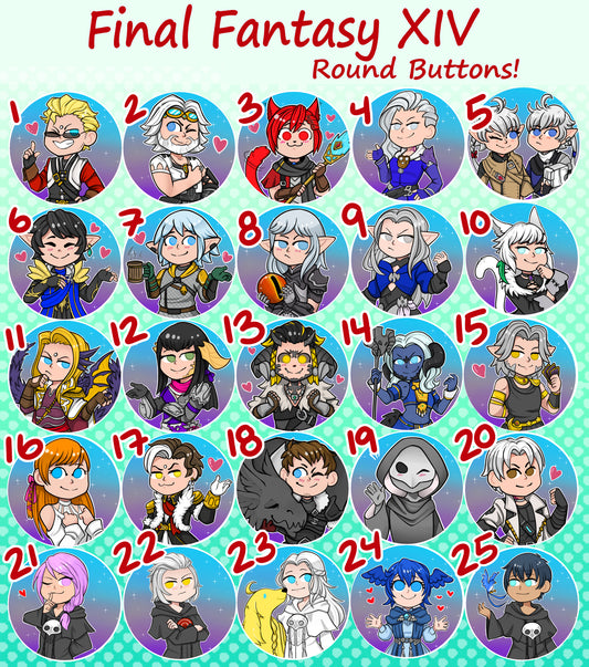 FFXIV Round Button Set!