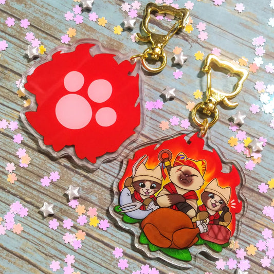 Spicy Cat Chefs Double-Sided Charm!