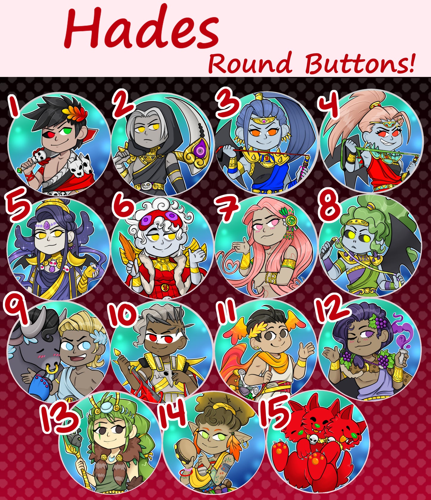 Hades Round Buttons