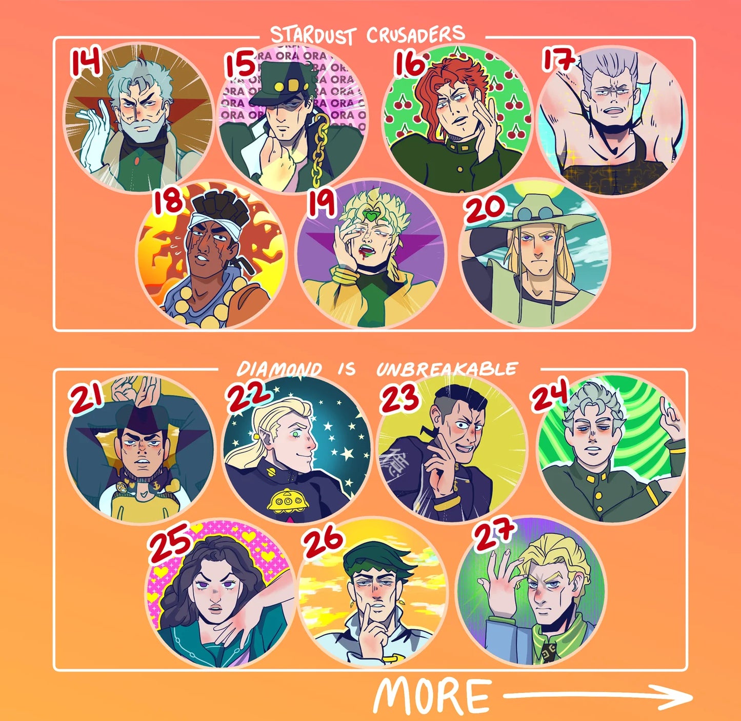 JJBA Buttons