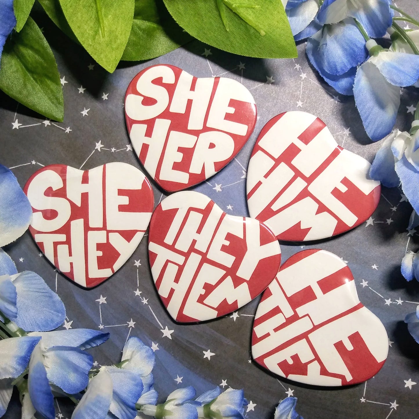 Pronoun Heart Buttons!