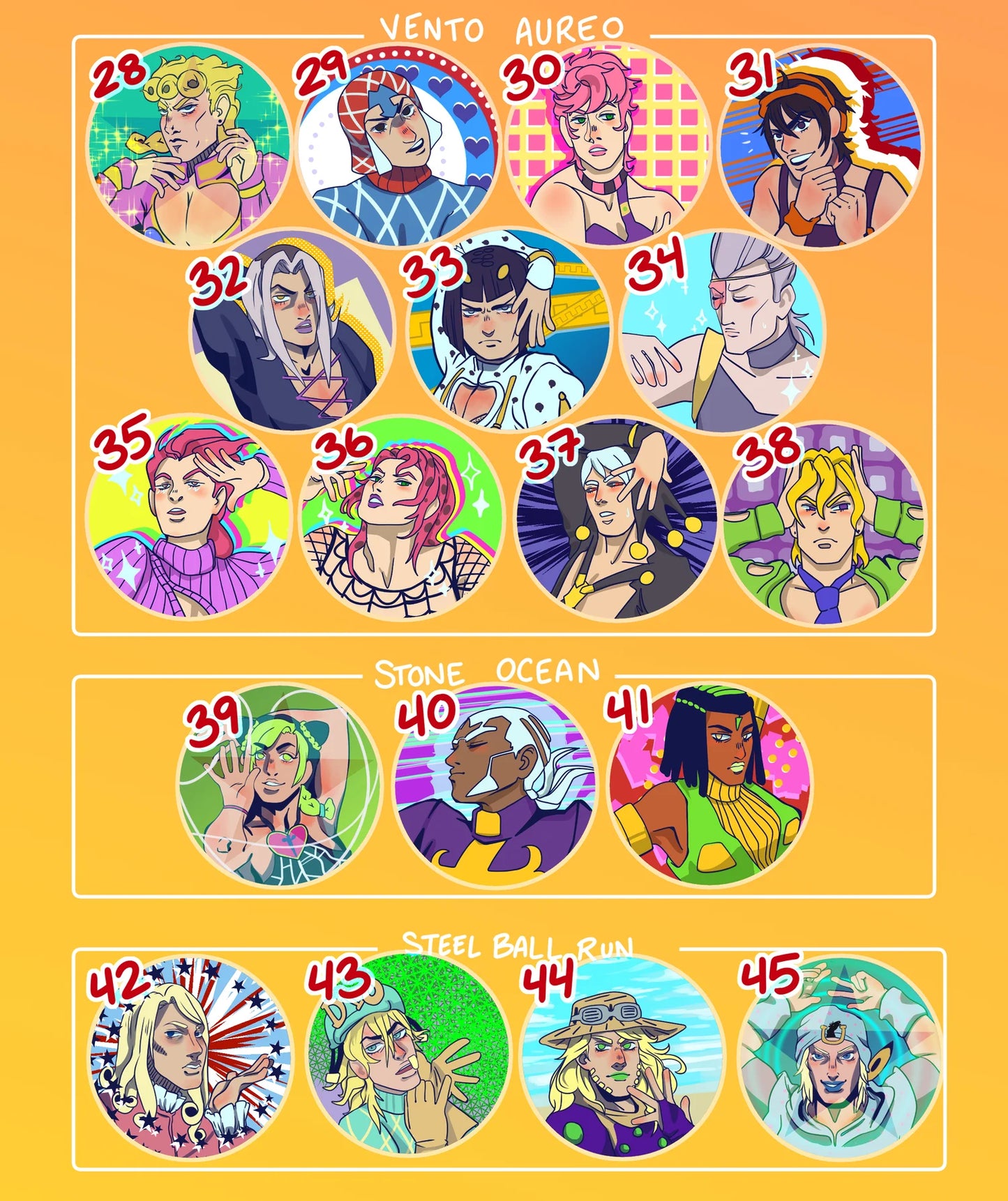 JJBA Buttons