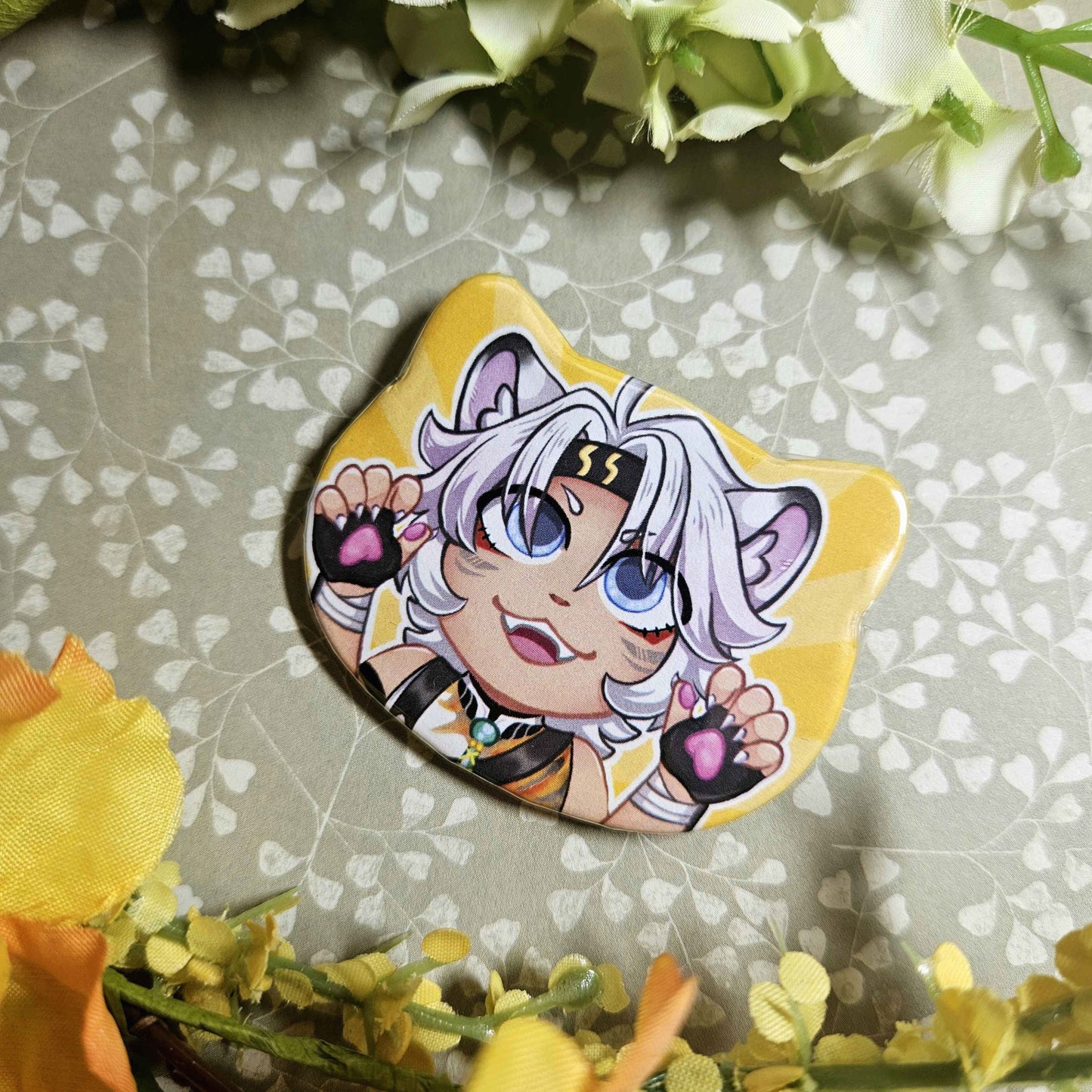 Catboy Lion Dancer Cat-shaped Button!