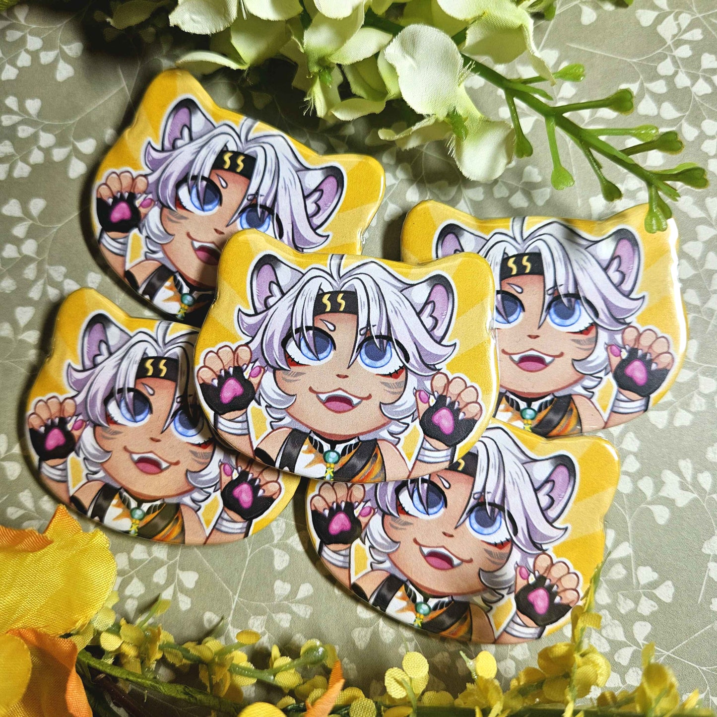 Catboy Lion Dancer Cat-shaped Button!