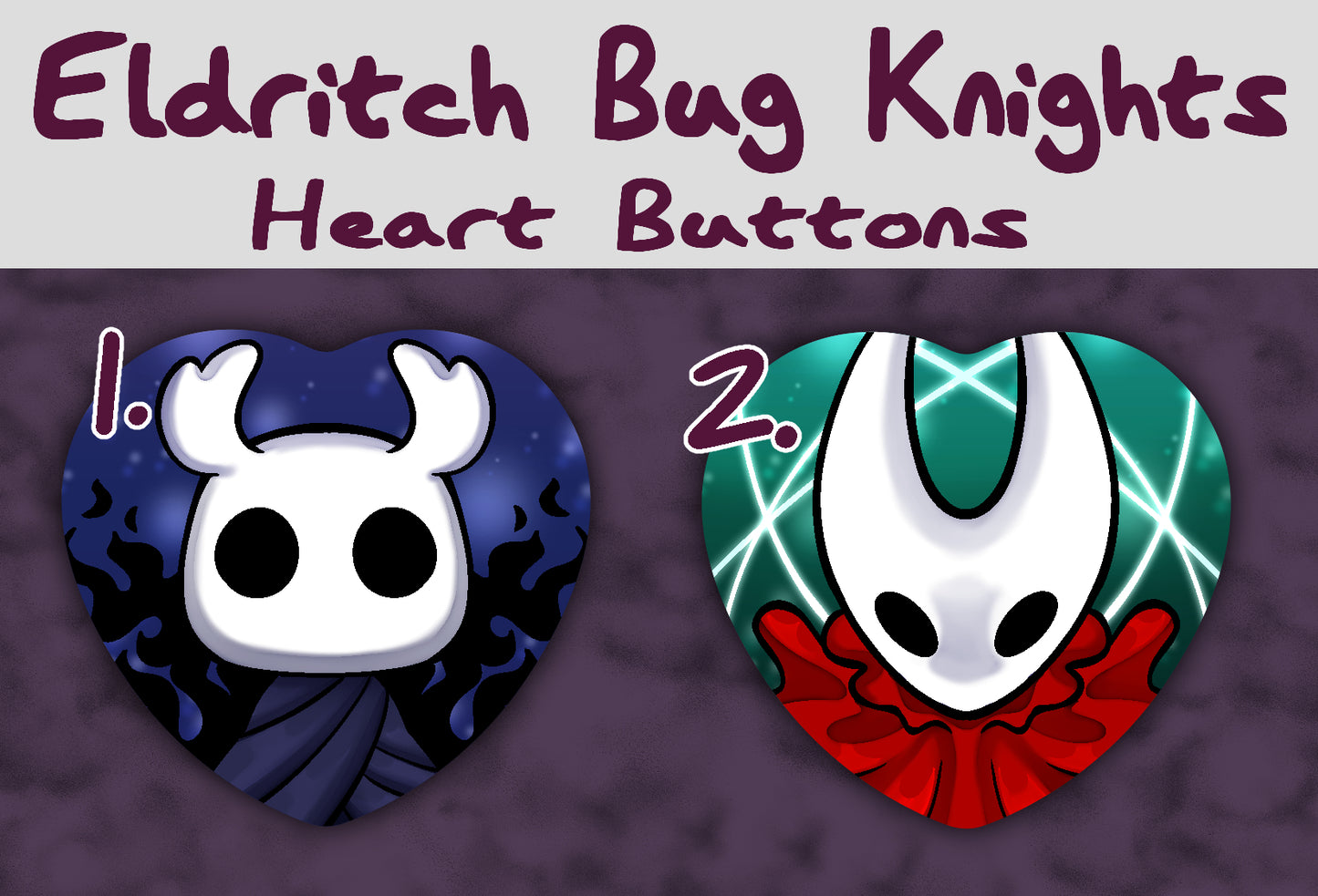 Eldritch Bug Knights Heart Buttons!